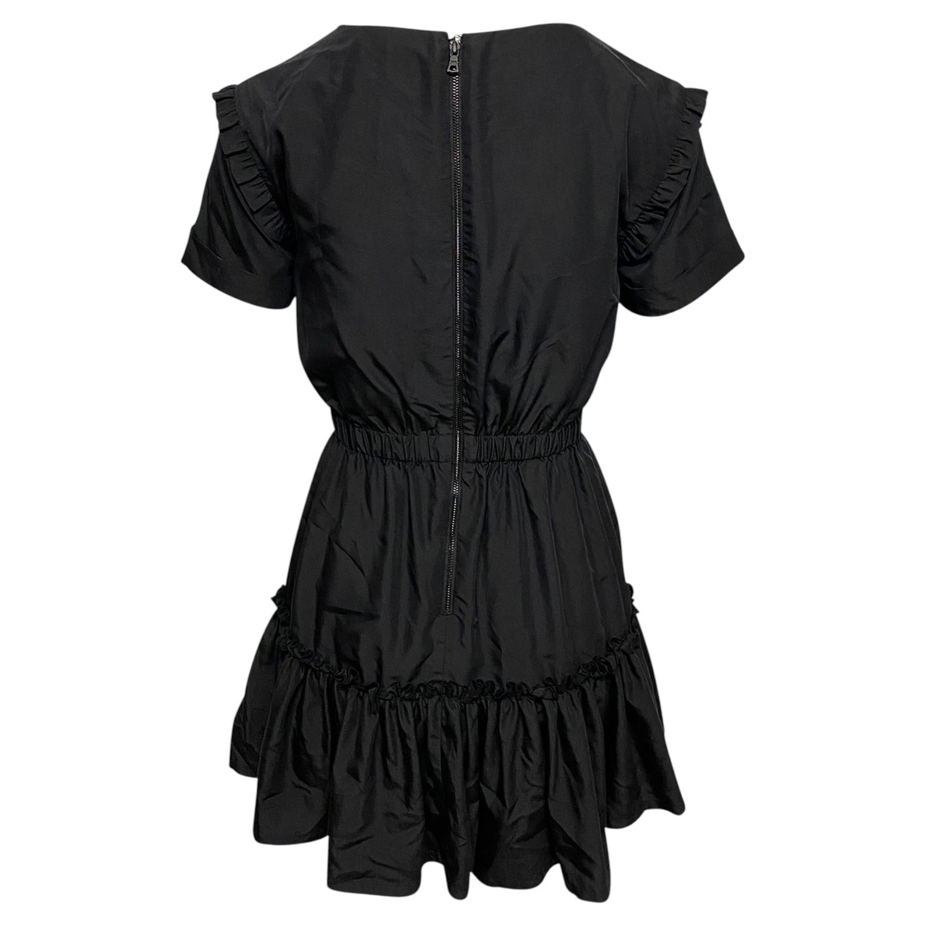 Minivestido con volantes «Garner» de Alice + Olivia en modal negro en venta