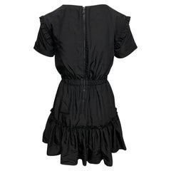 Alice + Olivia Garner Ruffled Mini Dress in Black Modal