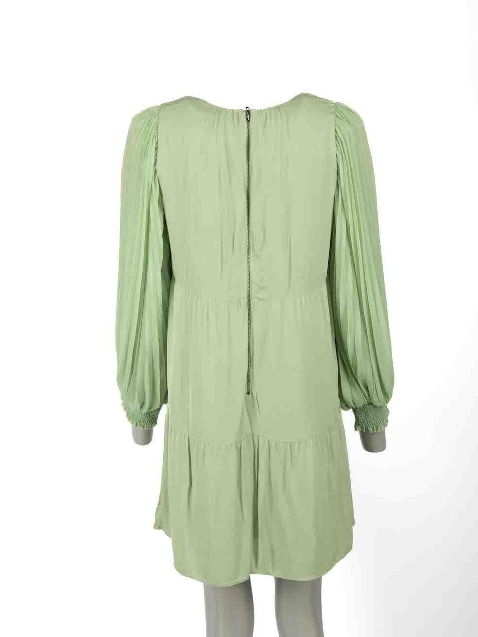 Alice + Olivia Green Long Sleeve Mini Dress Size S In New Condition For Sale In London, GB