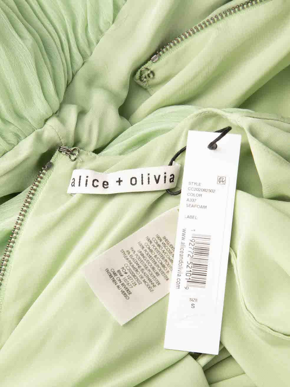 Women's Alice + Olivia Green Long Sleeve Mini Dress Size S For Sale