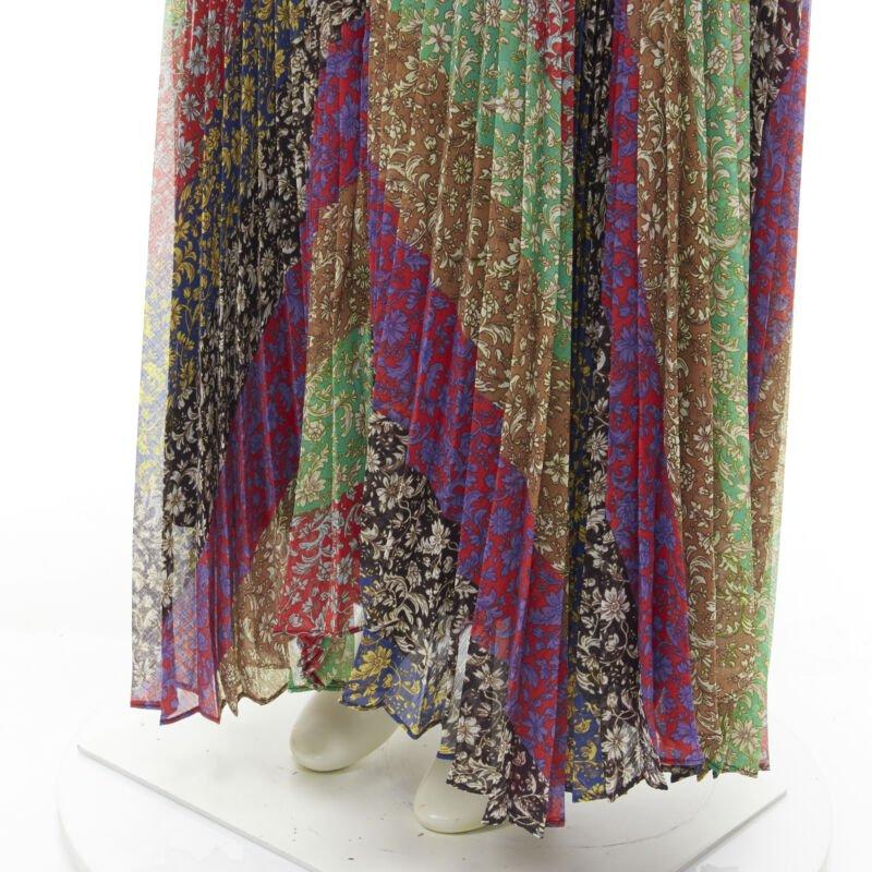 ALICE OLIVIA Jasmine Stripe multi paisley pleated long skirt US6 M For Sale 2