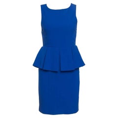 Alice + Olivia June Cobalt Blue Sleeveless Peplum Dress S