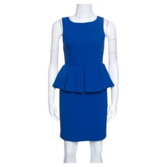 Alice + Olivia June Cobalt Blue Sleeveless Peplum Dress S