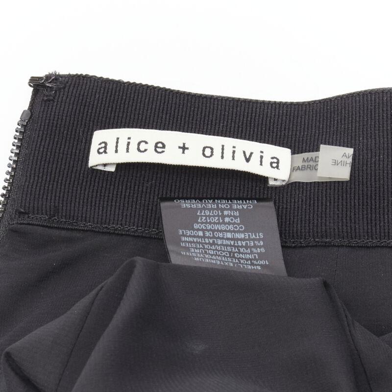 ALICE OLIVIA metallic gold pleated plisse midi skirt US8 M For Sale 3