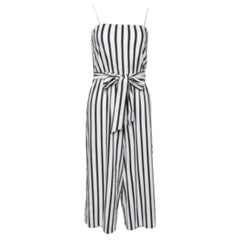Alice + Olivia Monochrome Linen Lucie Gaucho Jumpsuit XS