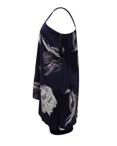 Abito floreale monospalla Alice + Olivia in seta viola