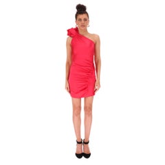 Alice + Olivia One-Shoulder Ruched Silk Dress