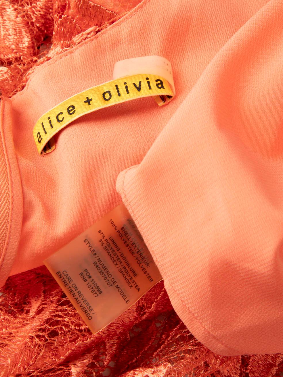 Alice + Olivia - Robe en maille florale orange - Taille XS Excellent état - En vente à London, GB