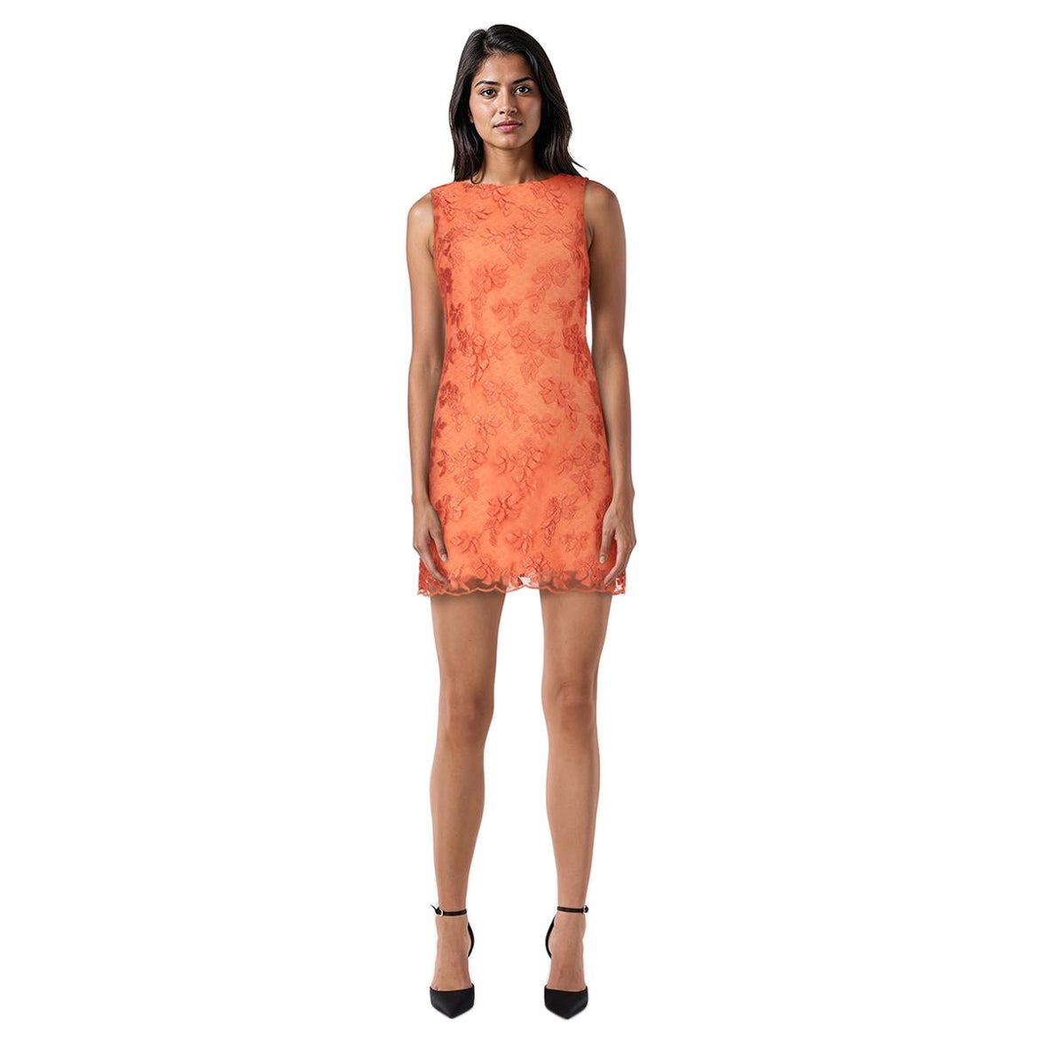 Alice + Olivia - Vestito a rete floreale arancione Taglia XS
