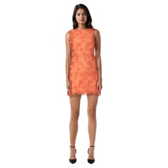 Alice + Olivia Orange Floral Mesh Dress Size XS