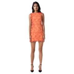 Alice + Olivia Orange Floral Mesh Dress Size XS