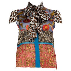 Alice + Olivia Patterned Sheer Sleeveless Top Size XS