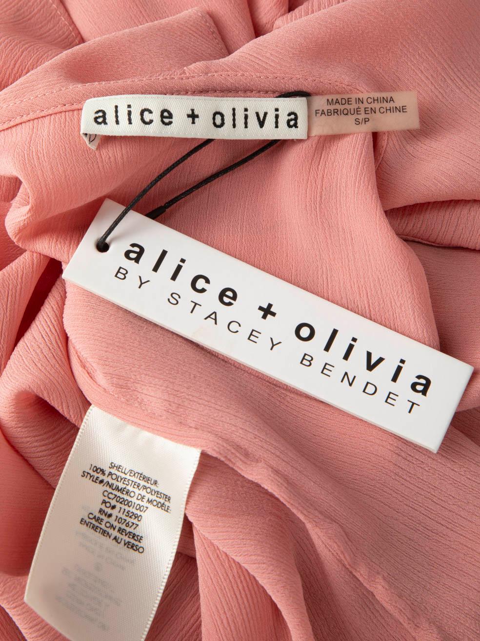 Alice + Olivia - Camicetta rosa con maniche lunghe con volant Taglia S In condizioni Nuovo in vendita a London, GB
