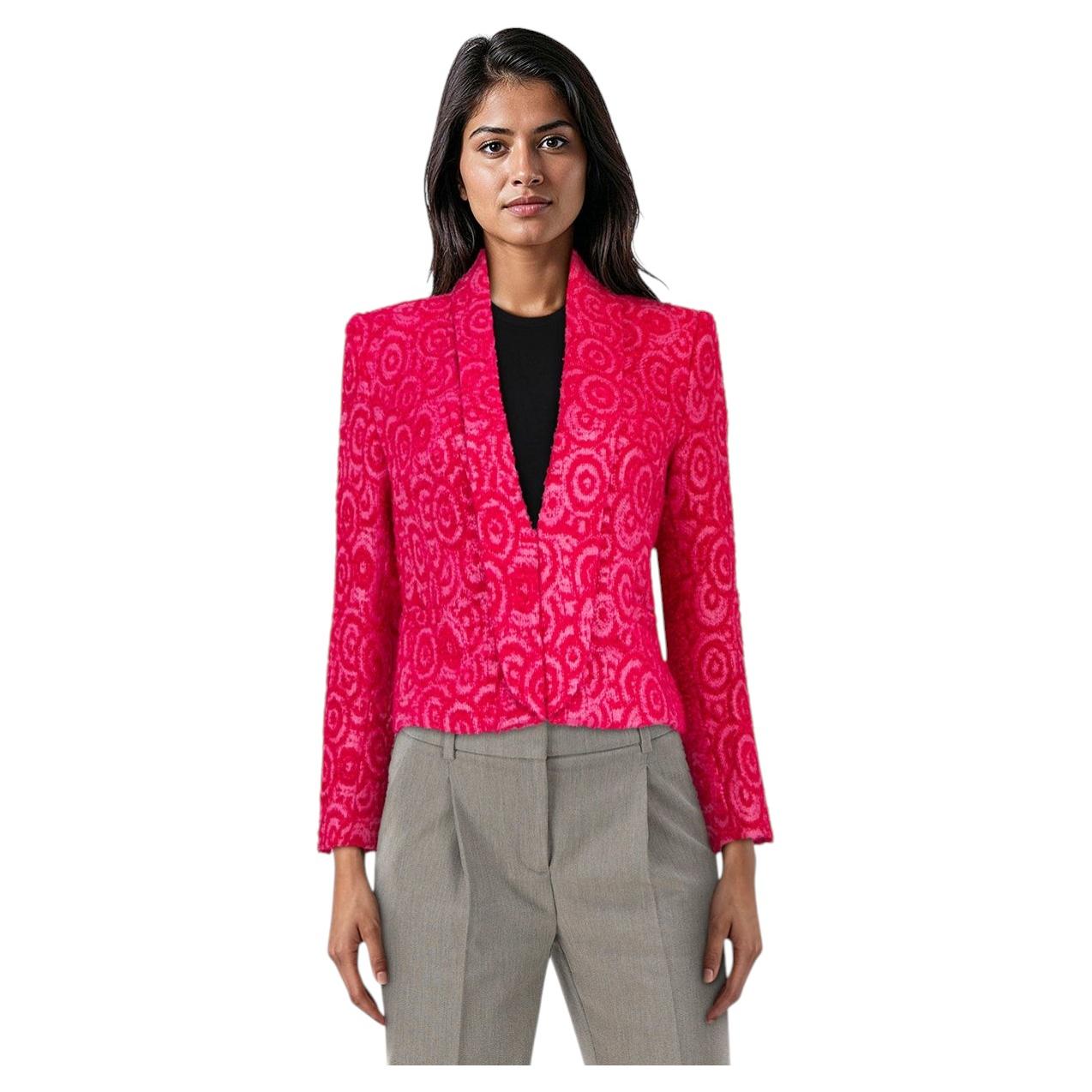 Alice + Olivia Pink Swirl Pattern Jacket Size L