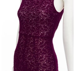 ALICE OLIVIA purple lace nude lining front slit formal dress US0