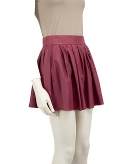 Alice + Olivia Purple Leather Pleated Mini Skirt Size XS
