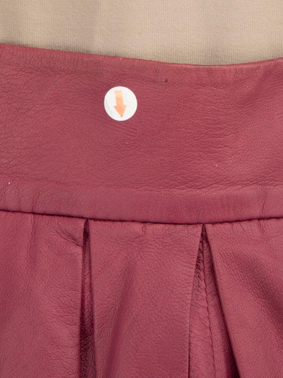 Alice + Olivia Purple Leather Pleated Mini Skirt Size XS For Sale 2