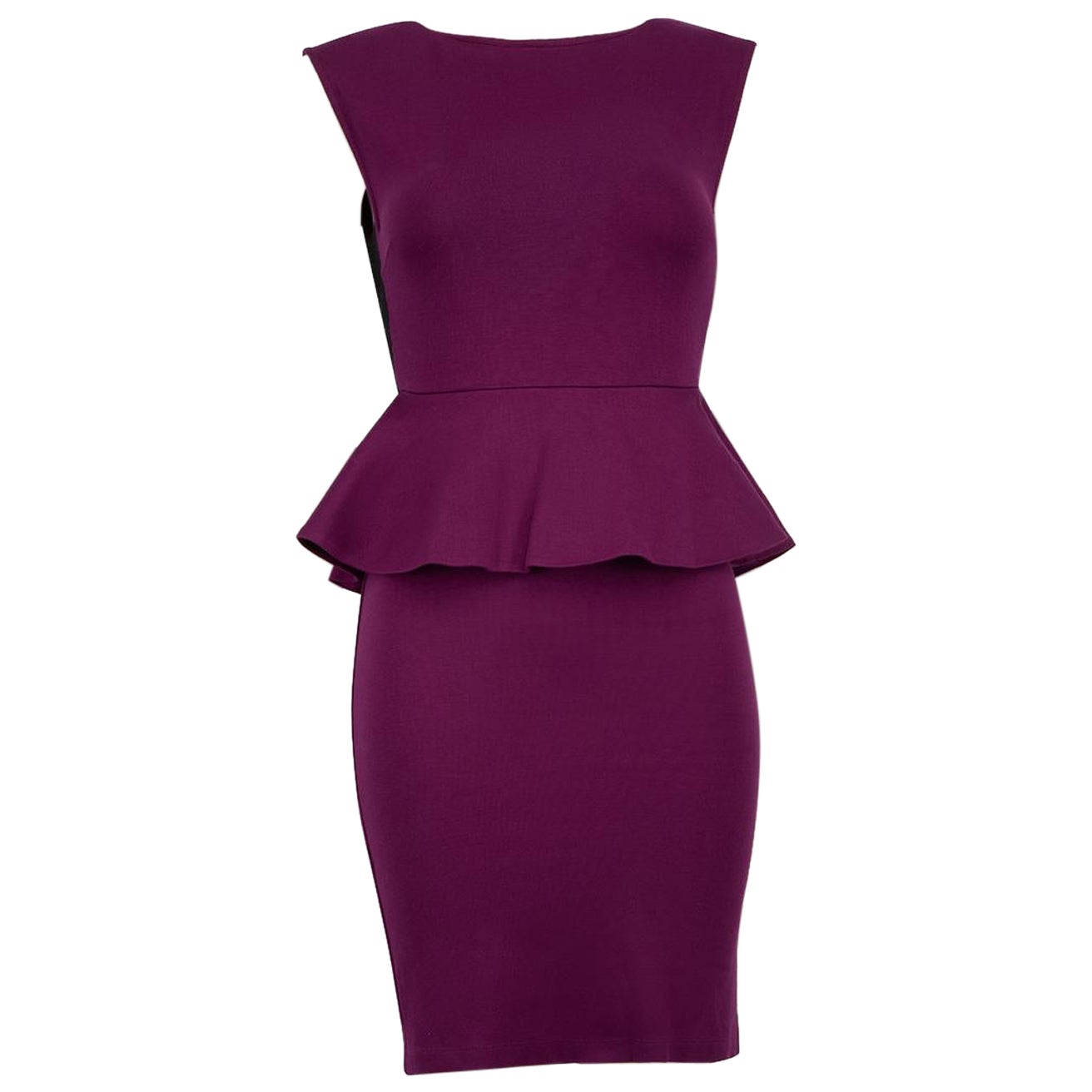 Alice + Olivia Lila Knielanges Kleid mit Schößchen Größe S im Angebot