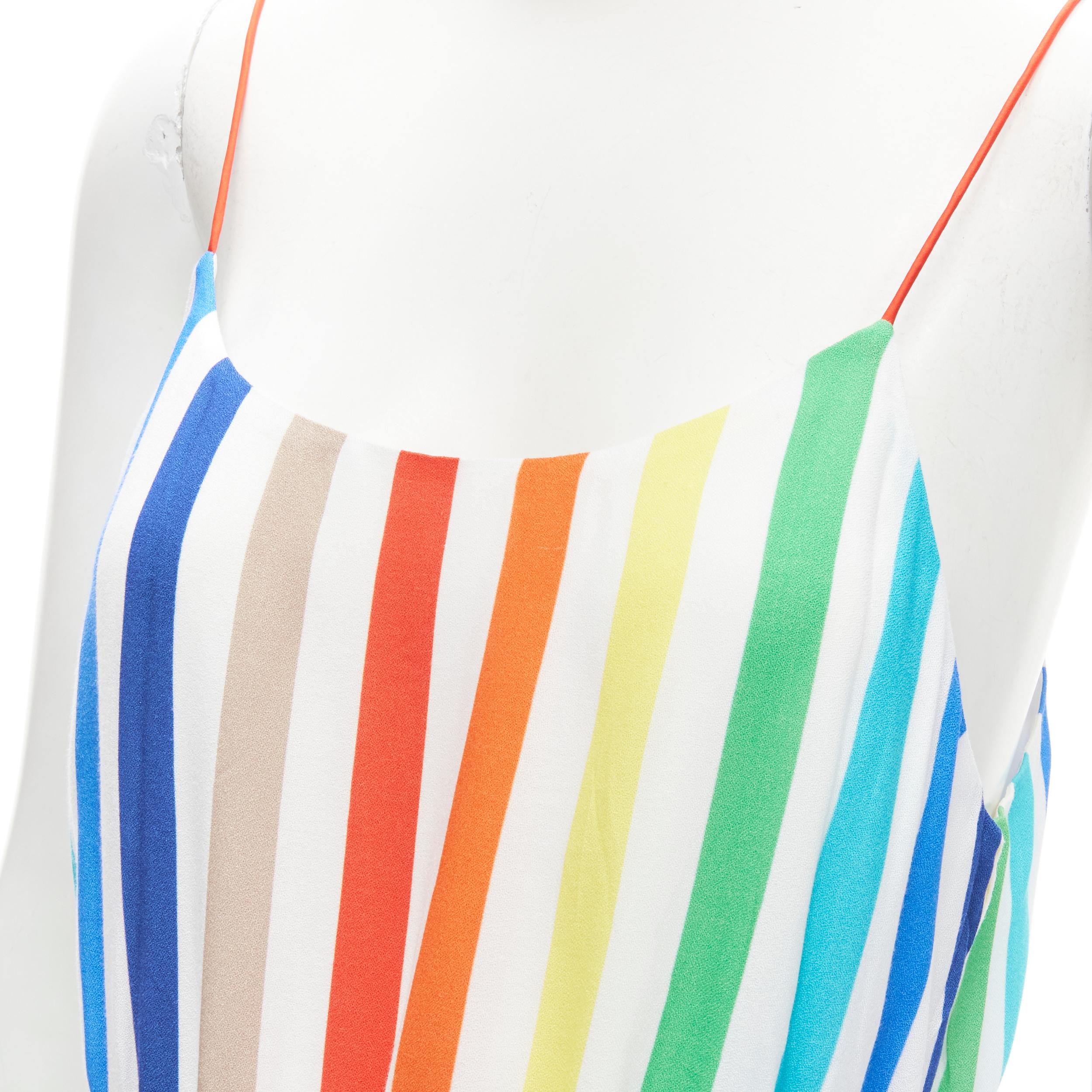 ALICE OLIVIA rainbow striped belted midi dress US4 For Sale 1