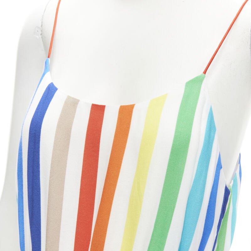 ALICE OLIVIA rainbow striped belted midi dress US4 For Sale 2