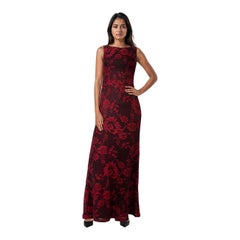 Alice + Olivia Red & Black Backless Long Dress Size XS