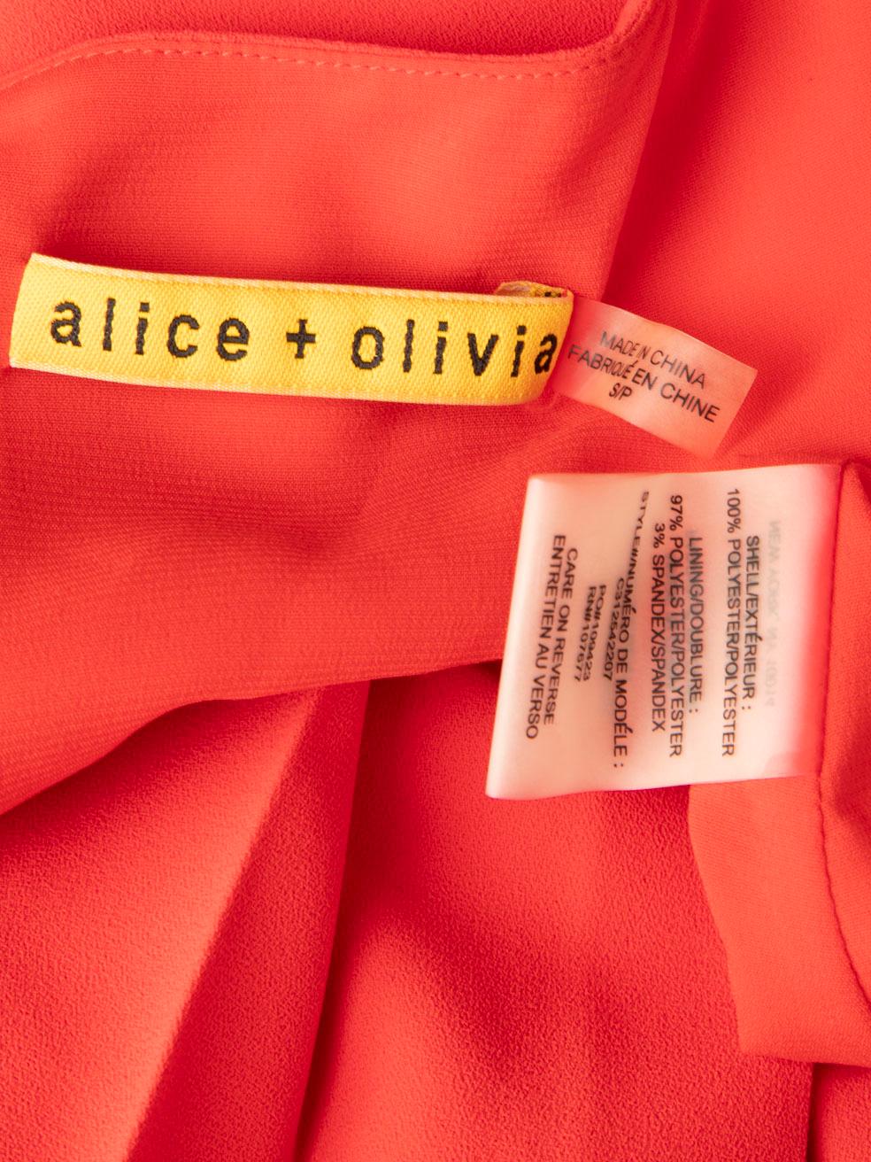 Alice + Olivia Red Pleated Mini Dress Size S For Sale 2