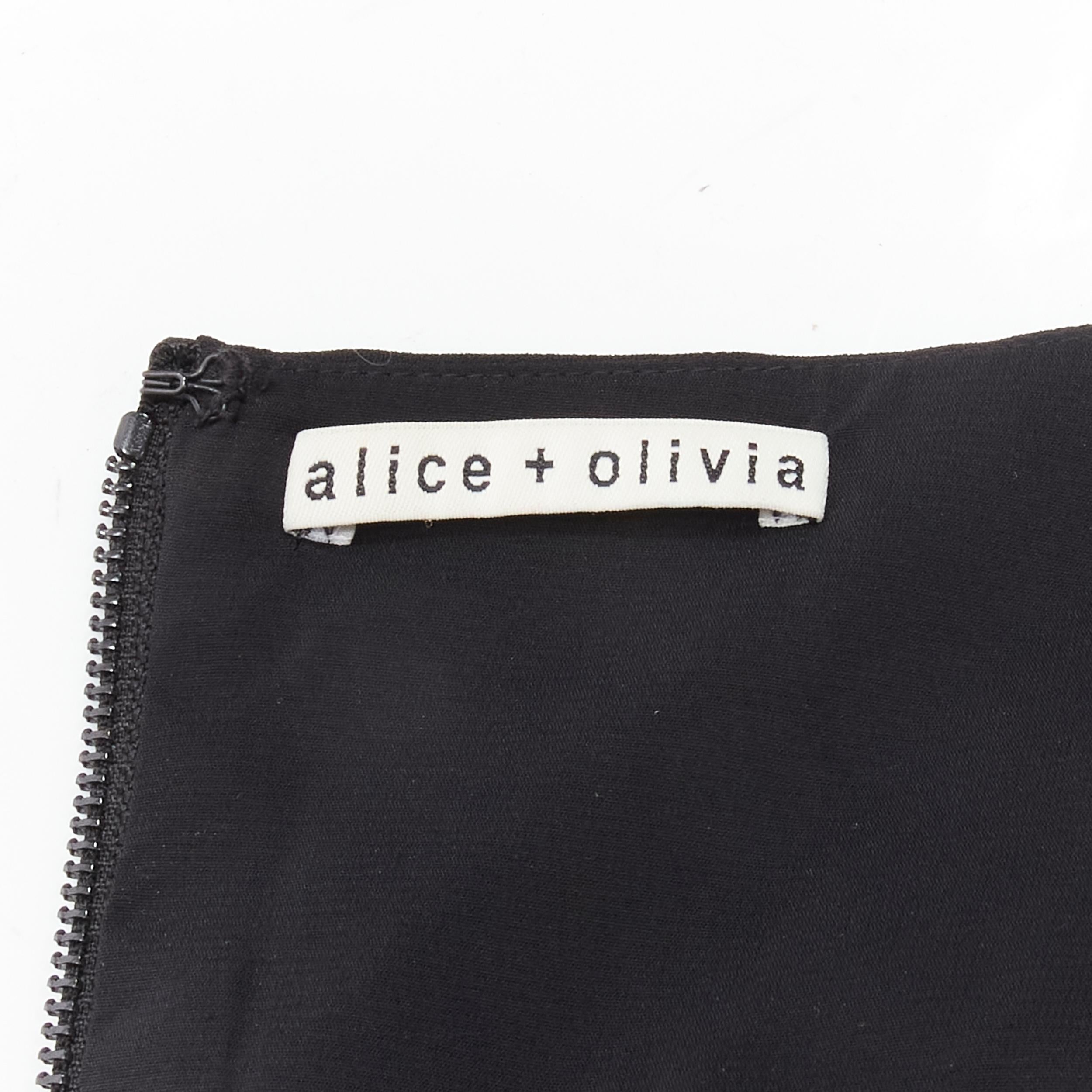 ALICE OLIVIA silver crystal bead embellished halter backless jumpsuit S For Sale 2