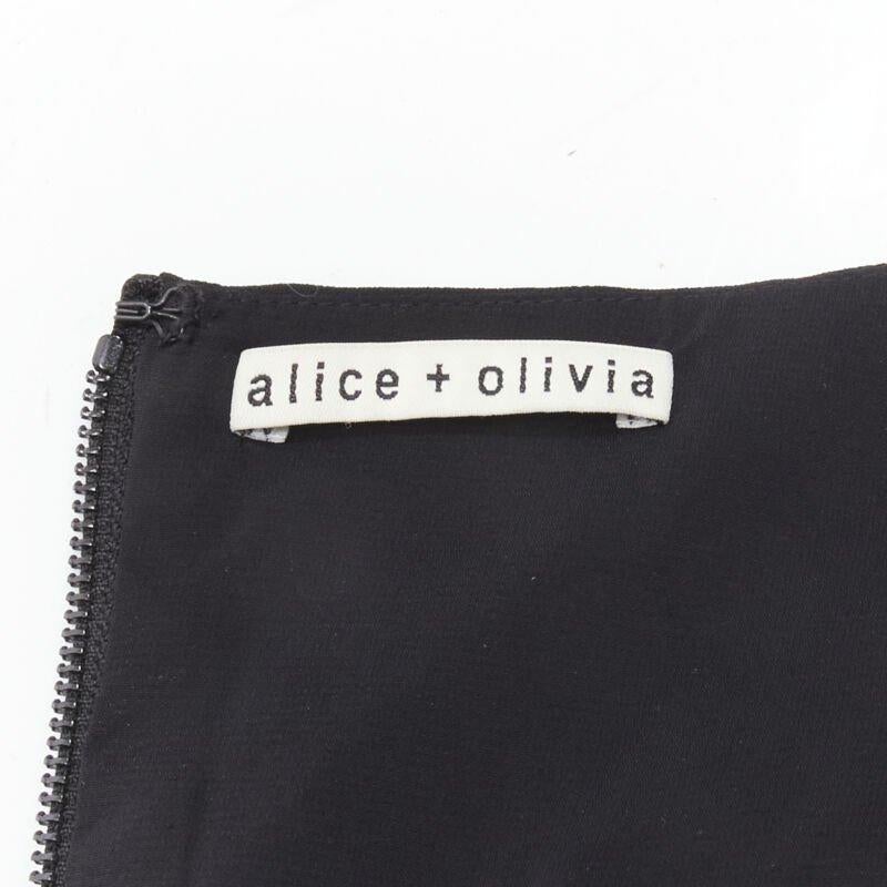 ALICE OLIVIA silver crystal bead embellished halter backless jumpsuit S For Sale 4