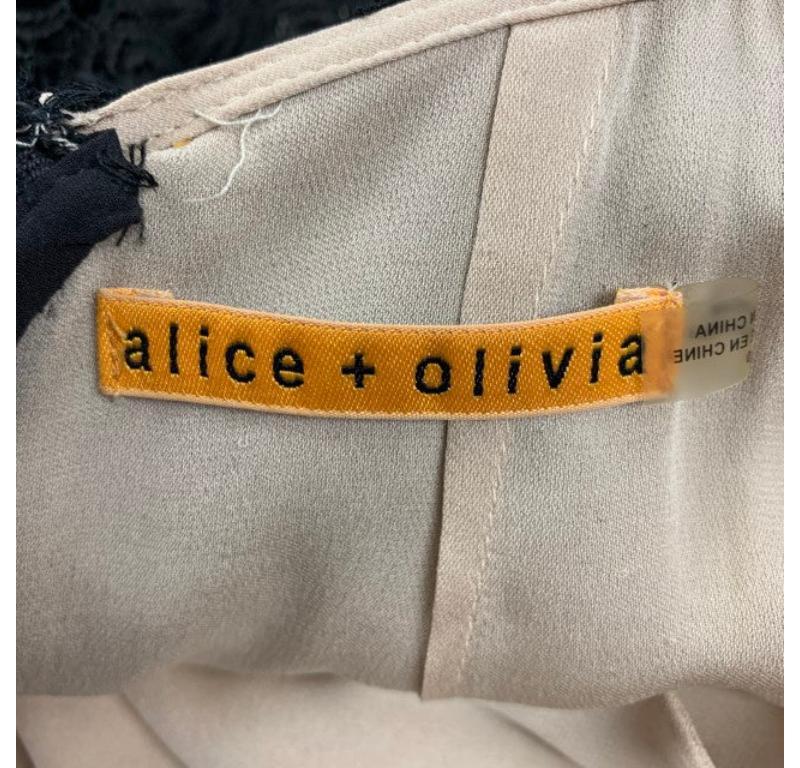 ALICE + OLIVIA Size 0 Black Beige Viscose Blend Two Tone Cocktail Dress 1