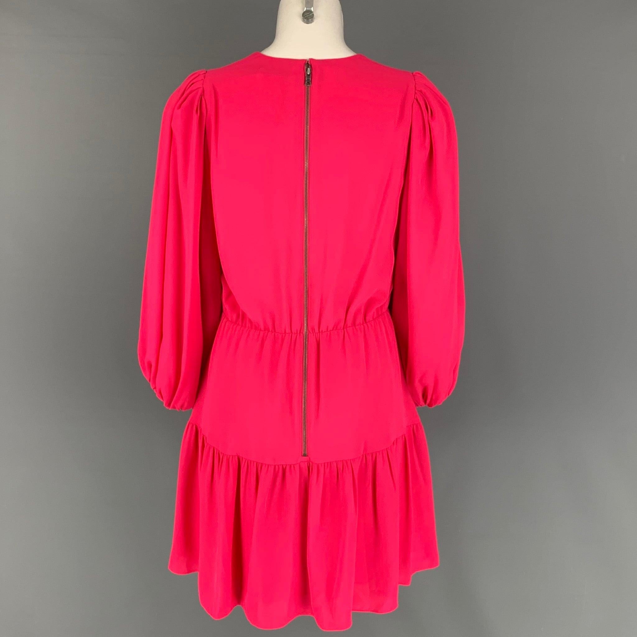 ALICE + OLIVIA Size 10 Pink Polyester Lurex A-Line Dress In Good Condition In San Francisco, CA