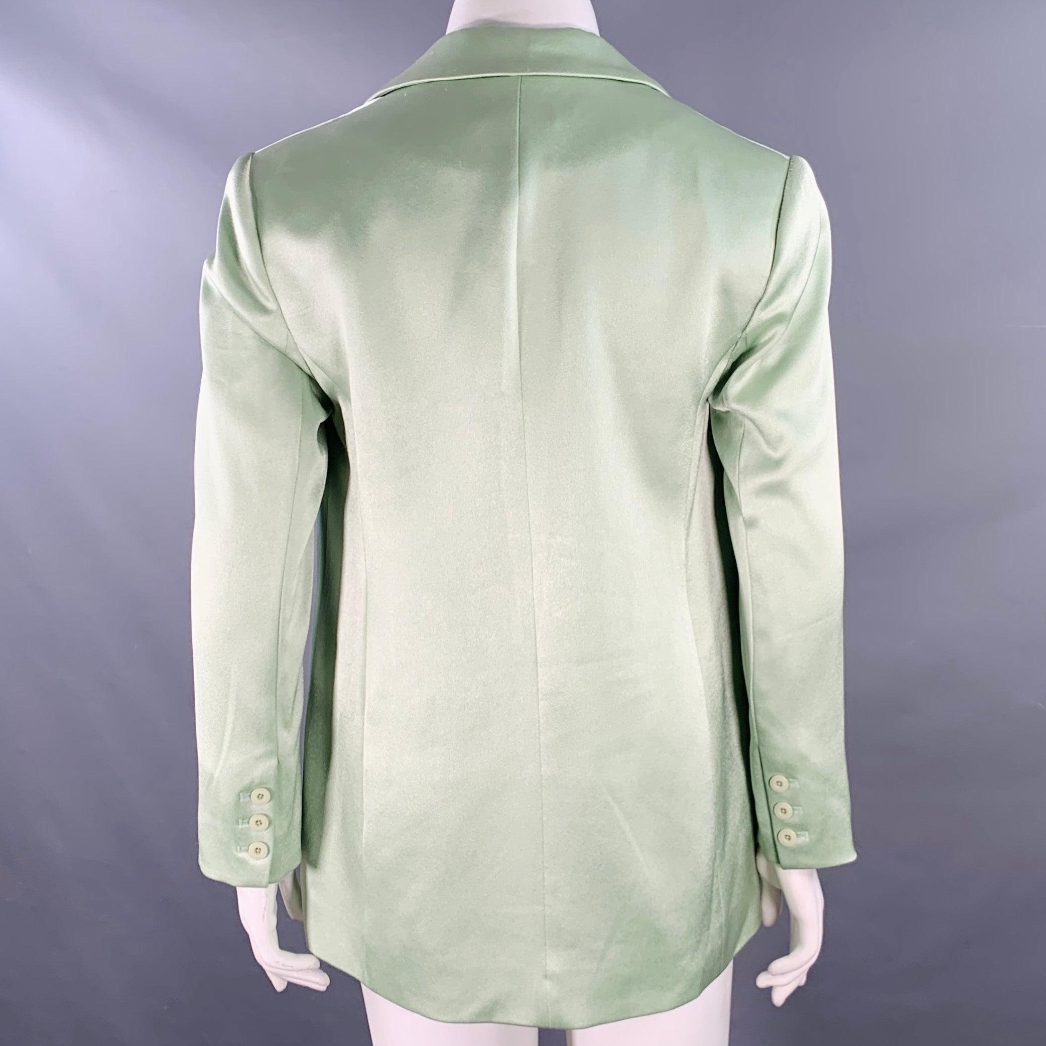 Gris ALICE + OLIVIA Taille 12 Veste en satin mélangé vert menthe Blazer en vente