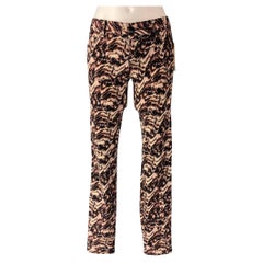 ALICE + OLIVIA Size 2 Beige & Brown Cotton Blend Marbled Jeans