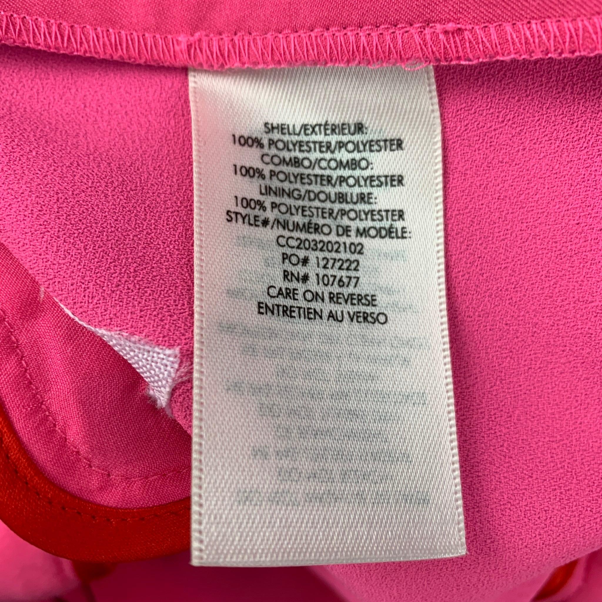 ALICE + OLIVIA Size 2 Pink Polyester Cropped Dress Pants In Good Condition In San Francisco, CA