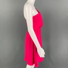 ALICE + OLIVIA Size 2 Pink Silk One Shoulder Dress