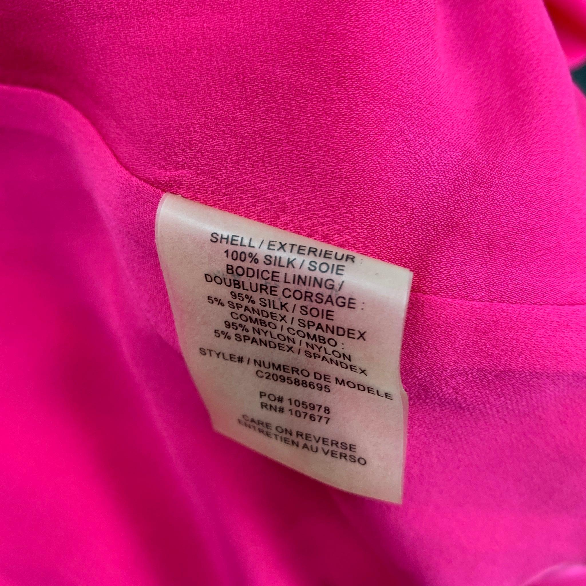 Women's ALICE + OLIVIA Size 2 Pink Silk One Shoulder Dress For Sale