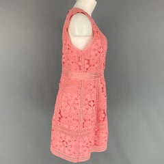 ALICE + OLIVIA Size 6 Rose Polyester Lace A-Line Dress