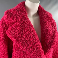 ALICE + OLIVIA Size M Pink Polyester Textured Faux Fur Jacket