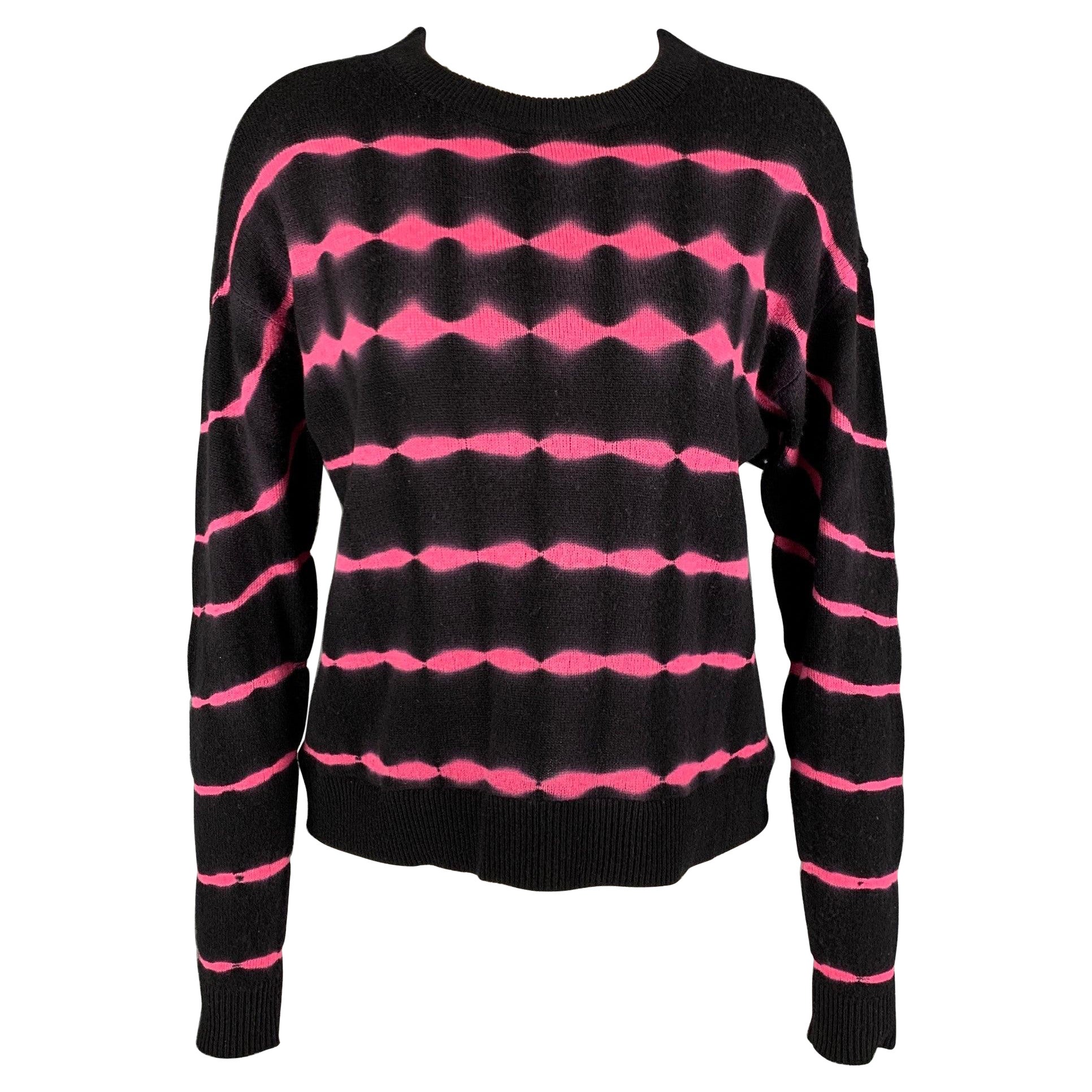 Alice + Olivia Taglia S Pullover in cashmere nero e fucsia in vendita