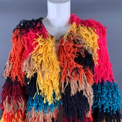 ALICE + OLIVIA Size S Multi-Color Polyester Fringe Jacket
