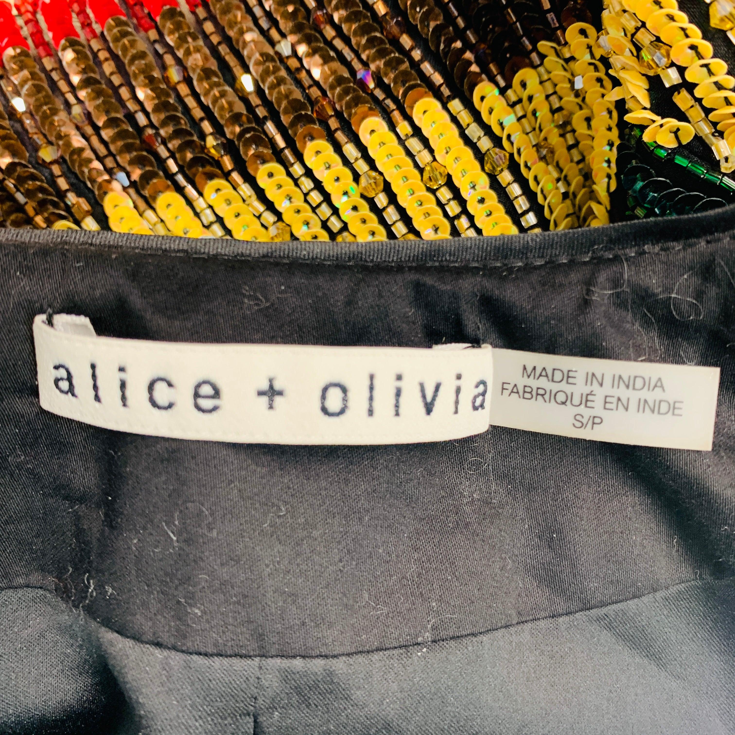 Women's ALICE + OLIVIA Size S Multi Color Silk Stripe Jacket For Sale