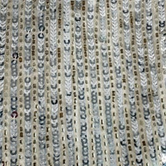 ALICE + OLIVIA Size S Silver Polyester Sequined Stripe Jacket Blazer