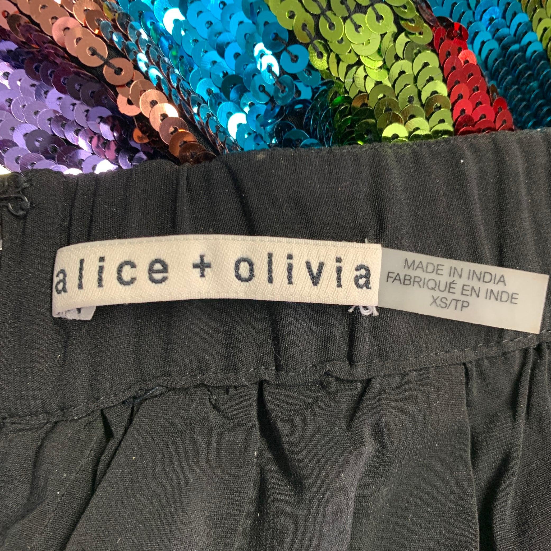 Women's ALICE + OLIVIA Size XS Multi-Color Polyester Stripe Dress Pants
