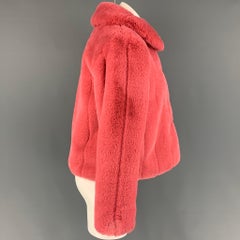 ALICE + OLIVIA Size XS Pink Polyester Textured Faux Fur Jacket