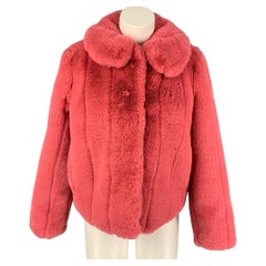 ALICE + OLIVIA Size XS Pink Polyester Textured Faux Fur Jacket
