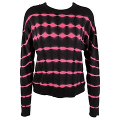 ALICE + OLIVIA Size XS/S Black Pink Cashmere Tie Dye Stretch Blend Pullover