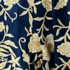 ALICE + OLIVIA Size XS/S Black Yellow Silk Embroidered Open Front Fringe Coat