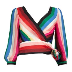 Alice + Olivia Striped Wrap Top Size XS