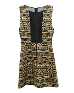 Abito senza spalline Alice + Olivia con stampa tribale in acrilico dorato