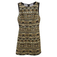 Abito senza spalline Alice + Olivia con stampa tribale in acrilico dorato