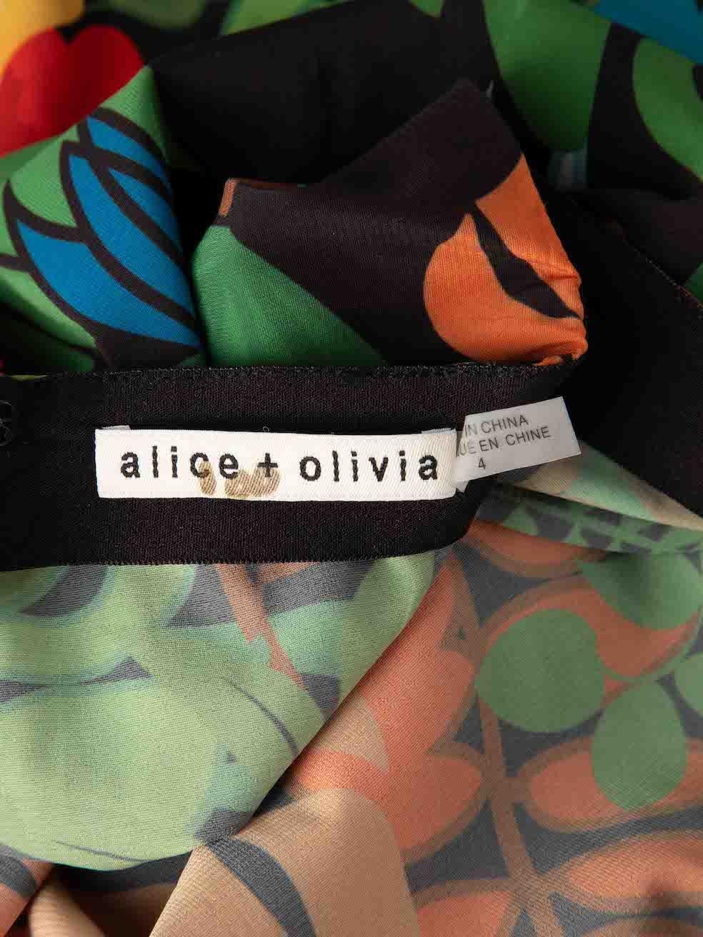Alice + Olivia Tropical Print Wide Leg Trousers Size S In Good Condition For Sale In London, GB